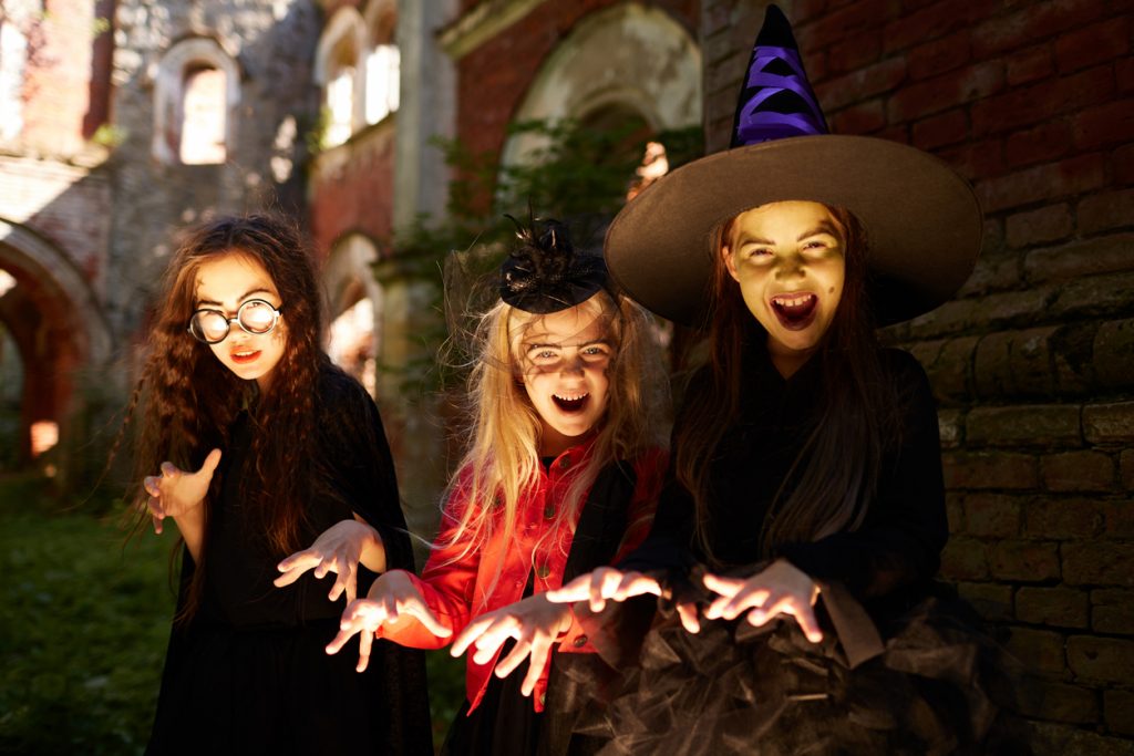 girls dressed as witches
