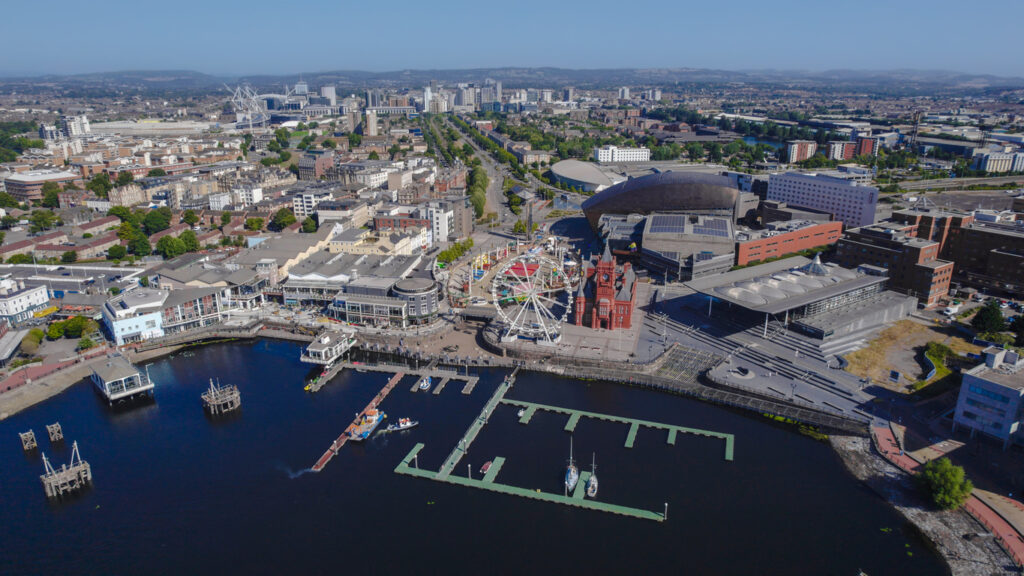 aerial shot of High angle view of the waterfront